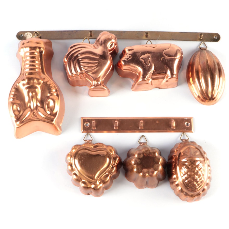 Pineapple, Pig, Heart, and More Hanging Copper Baking Molds