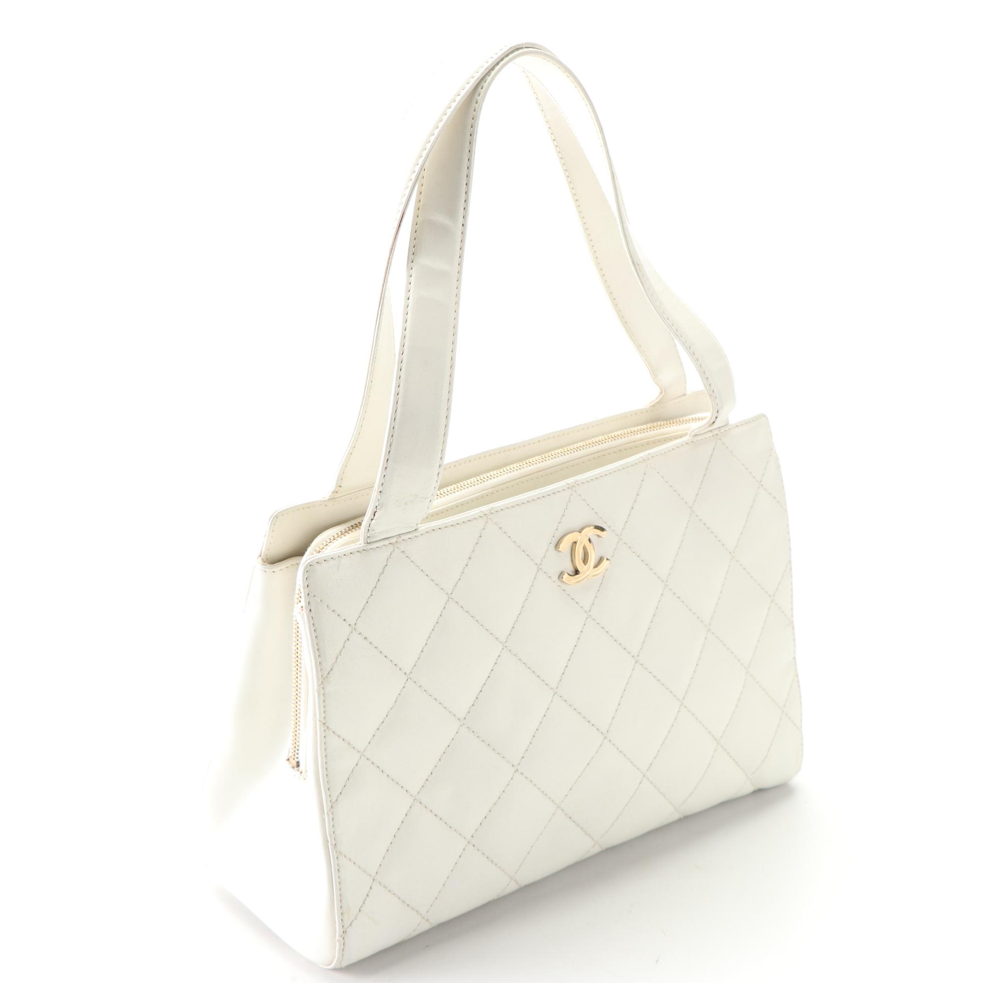 Chanel Diamond Quilted Leather Tote Bag EBTH