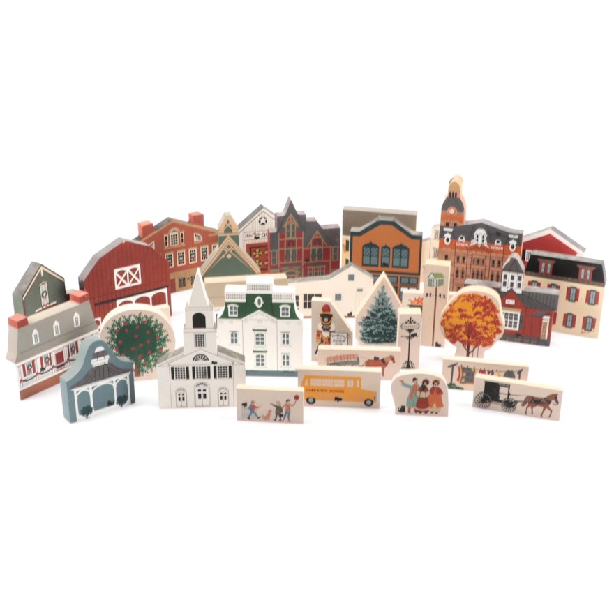 The Cat's Meow "Tabor House" and Other Wooden Souvenir Figures
