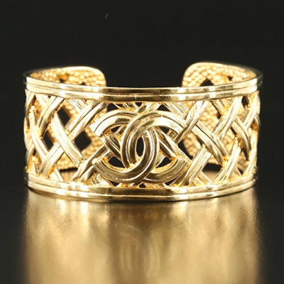 Chanel Open Quilted Logo Cuff