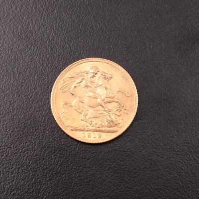 1912 Great Britain Gold Sovereign Coin