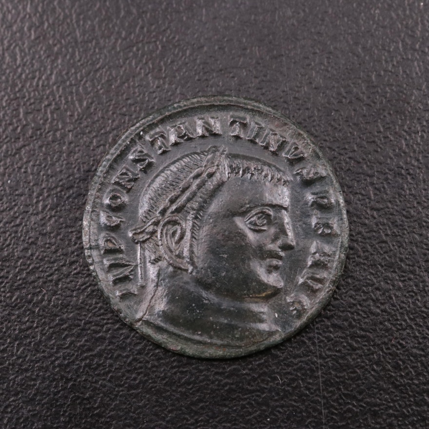 Ancient Roman Imperial Follis Coin of Constantine I, "The Great", ca. 307 A.D.