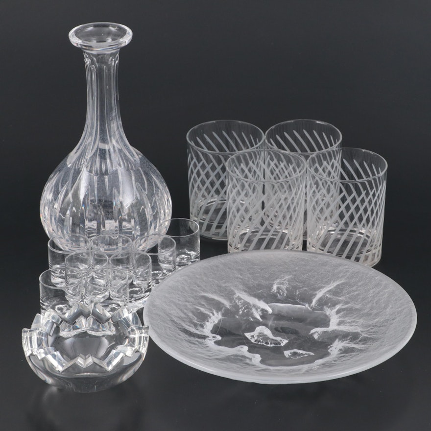 Atlantis Crystal Decanter with Bar Glasses and Glass Tableware