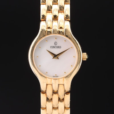 14K Concord Mother-Of-Pearl Dial Wristwatch