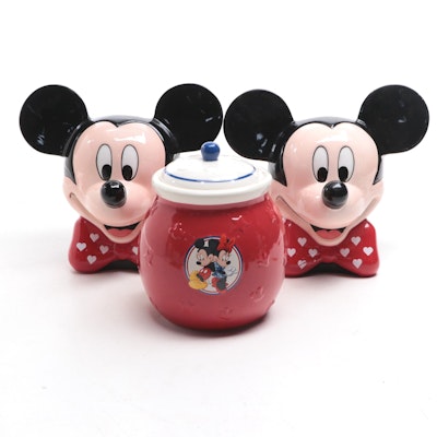 Teleflora Disney Ceramic Mickey Mouse Vases with Cookie Jar