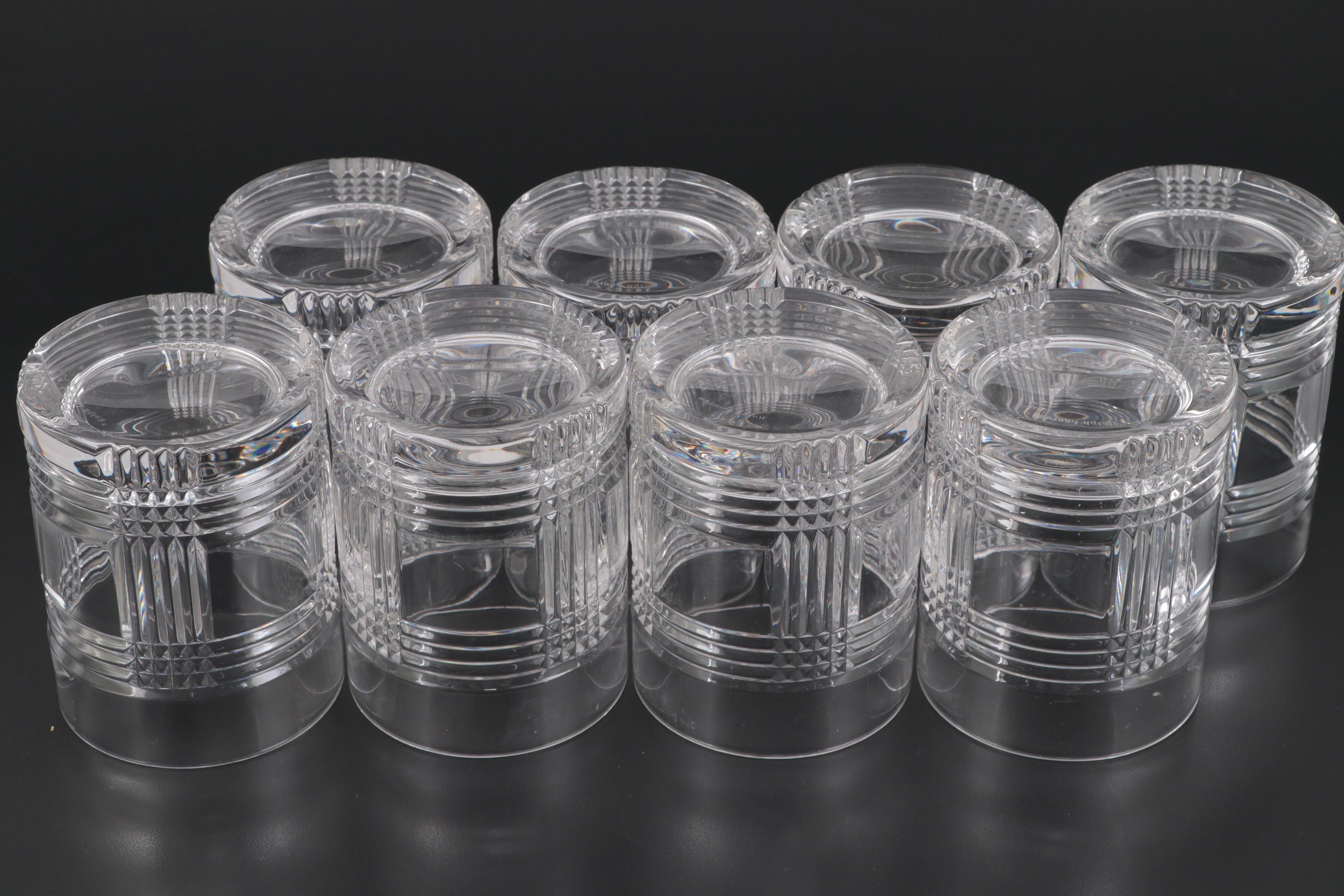 Ralph Lauren Crystal "Glen Plaid" Double Old Fashioned and Roly Poly