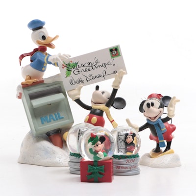 Walt Disney "Merry Messengers" Ceramic Figurines and Other Snow Globes