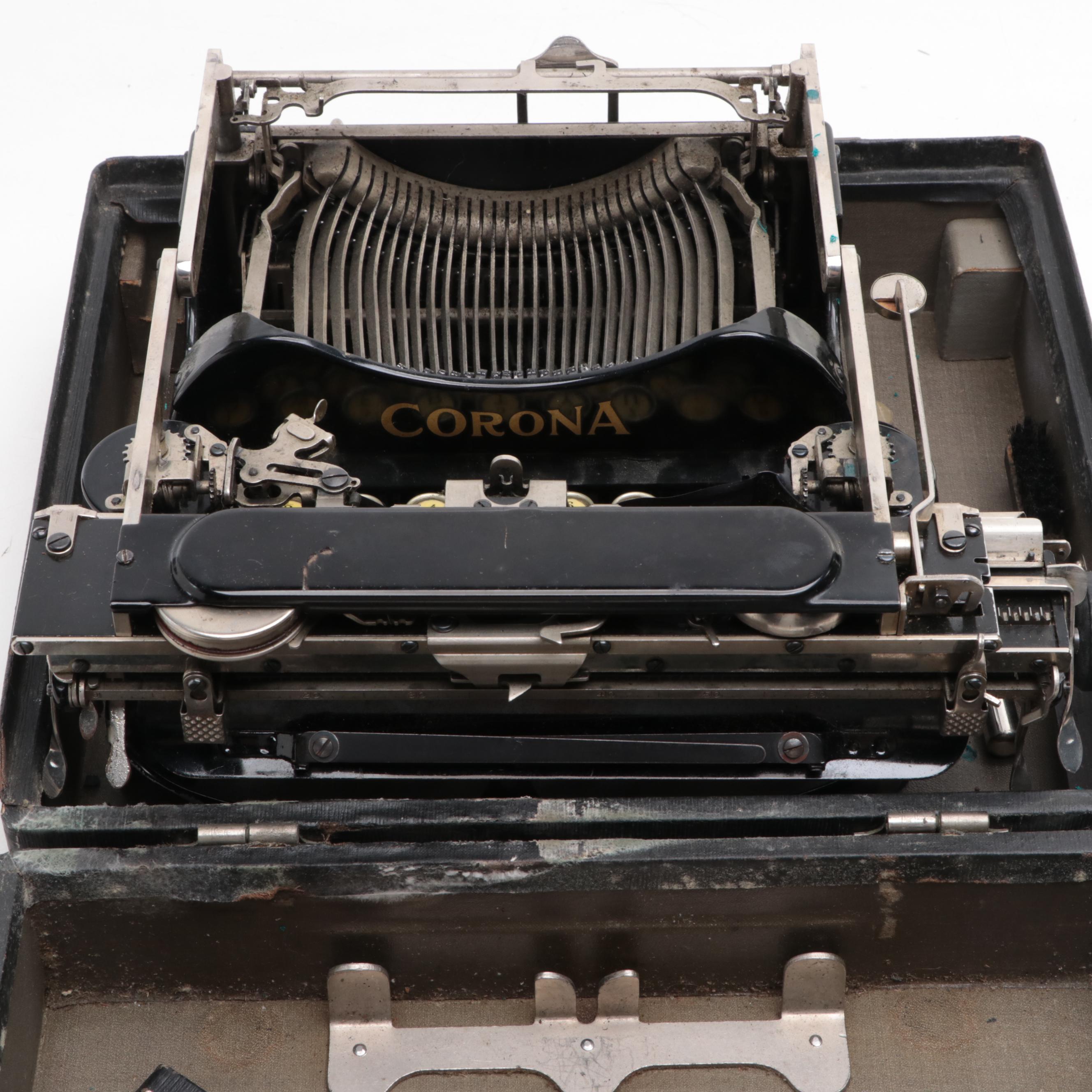 Corona Typewriter with Case, Early to Mid 20th Century EBTH