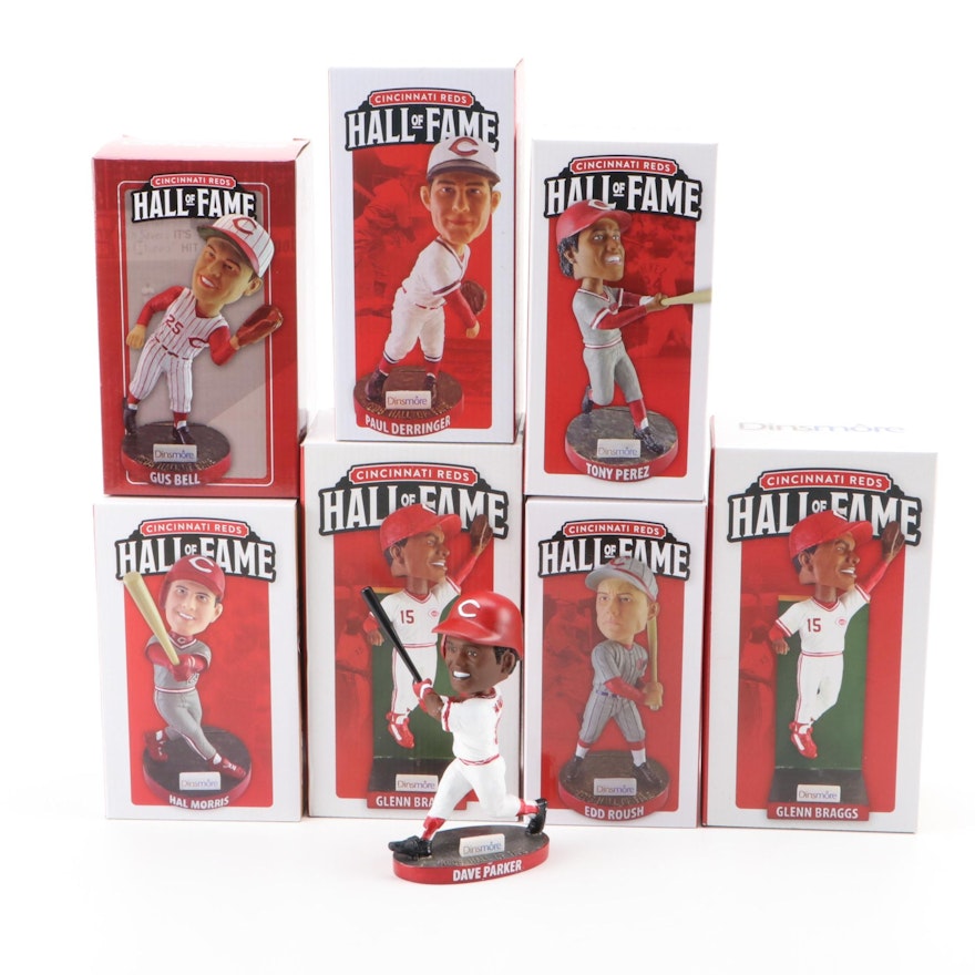 Tony Perez and Other Cincinnati Reds Bobbleheads, with Dave Parker, Hal Morris