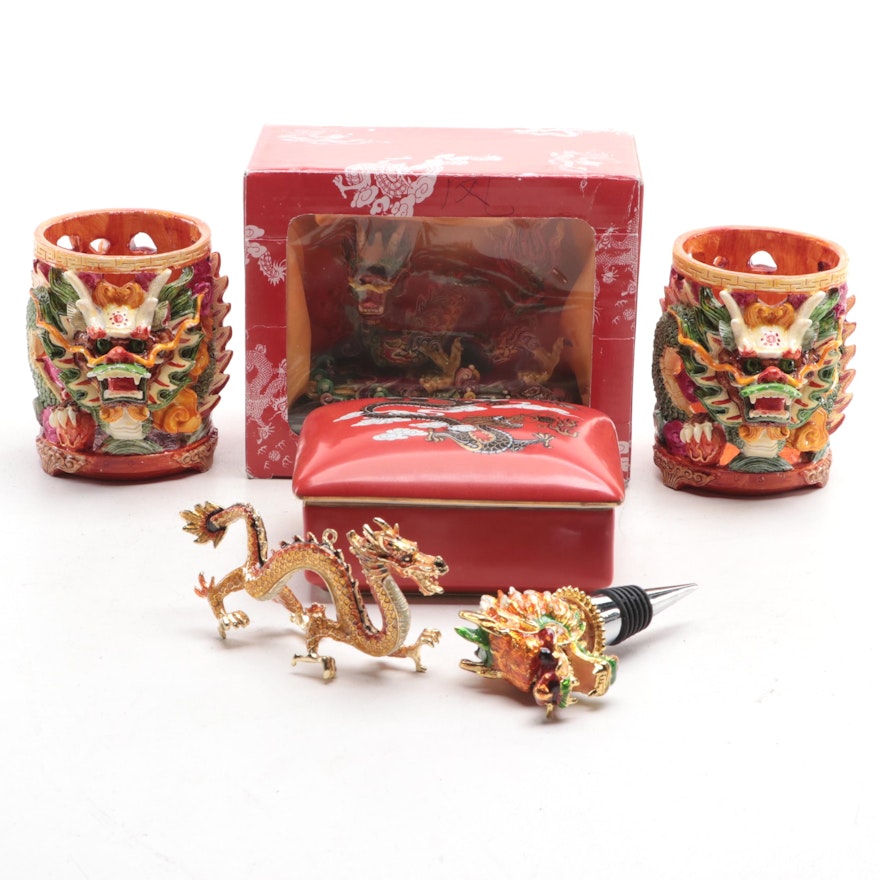 Gump's with Other Chinese Dragon Box, Figurine, Candle Votives and More