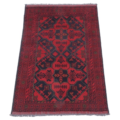 2'8 x 4'2 Hand-Knotted Afghan Kunduz Accent Rug