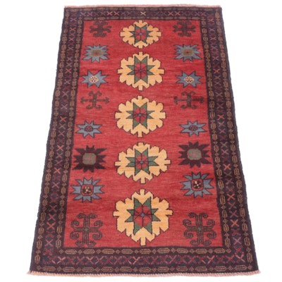2'9 x 4'9 Hand-Woven Afghan-Turkish Village Style Accent Rug
