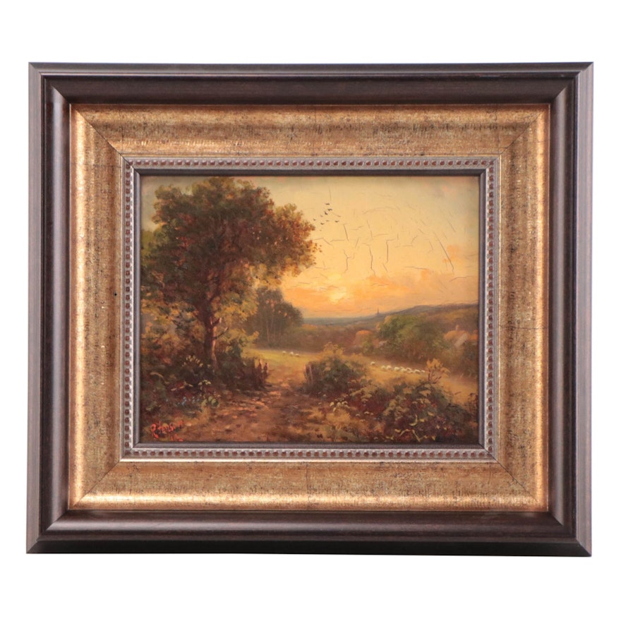 Robert Robin Fenson Oil Painting of Bucolic Landscape
