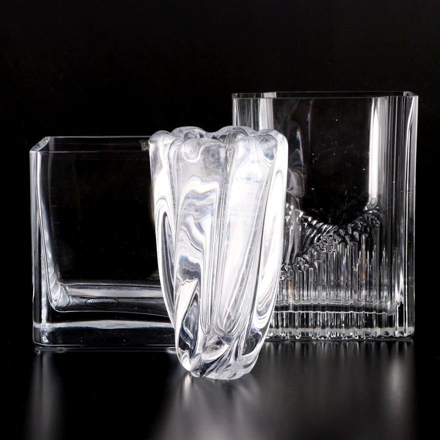 Littala "Sointu" Glass Vase with Other Glass Vases, Mid to Late 20th Century