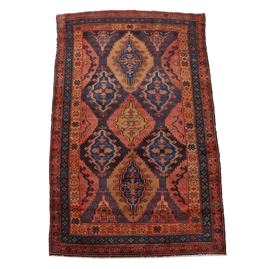 4'3 x 6'9 Hand-Knotted Persian Yazd Area Rug
