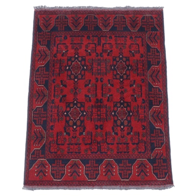 3'5 x 5'1 Hand-Knotted Afghan Kunduz Accent Rug