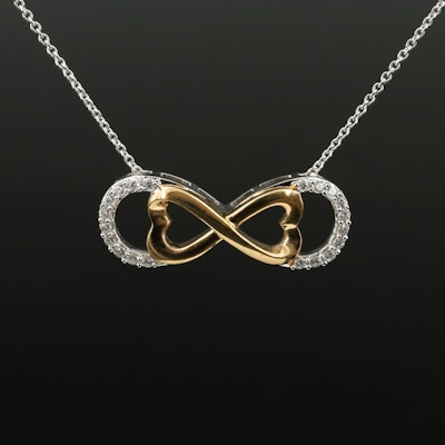 Sterling Cubic Zirconia Infinity Symbol Pendant Necklace