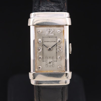 Vintage Hamilton 14K Diamond Dial Wristwatch