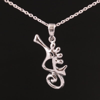 Sterling Seahorse Pendant Necklace