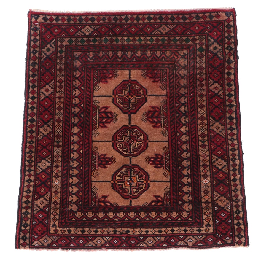 1'11 x 2'1 Hand-Knotted Afghan Turkmen Floor Mat