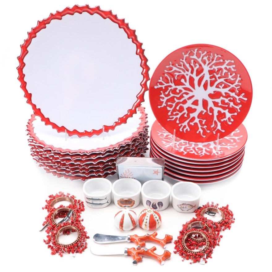Kim Seybert "Coral Reef" Dinnerware and Other Marine Themed Table Accessories