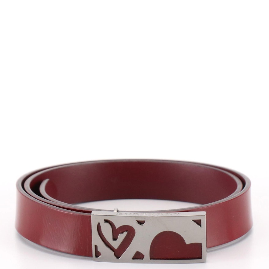 Burberry Heart Buckle Patent Leather Belt