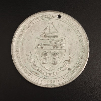 1886 Tin Medal Commemorating the Charter of Albany, N.Y.