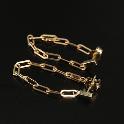 14K Paperclip Chain Drop Earrings