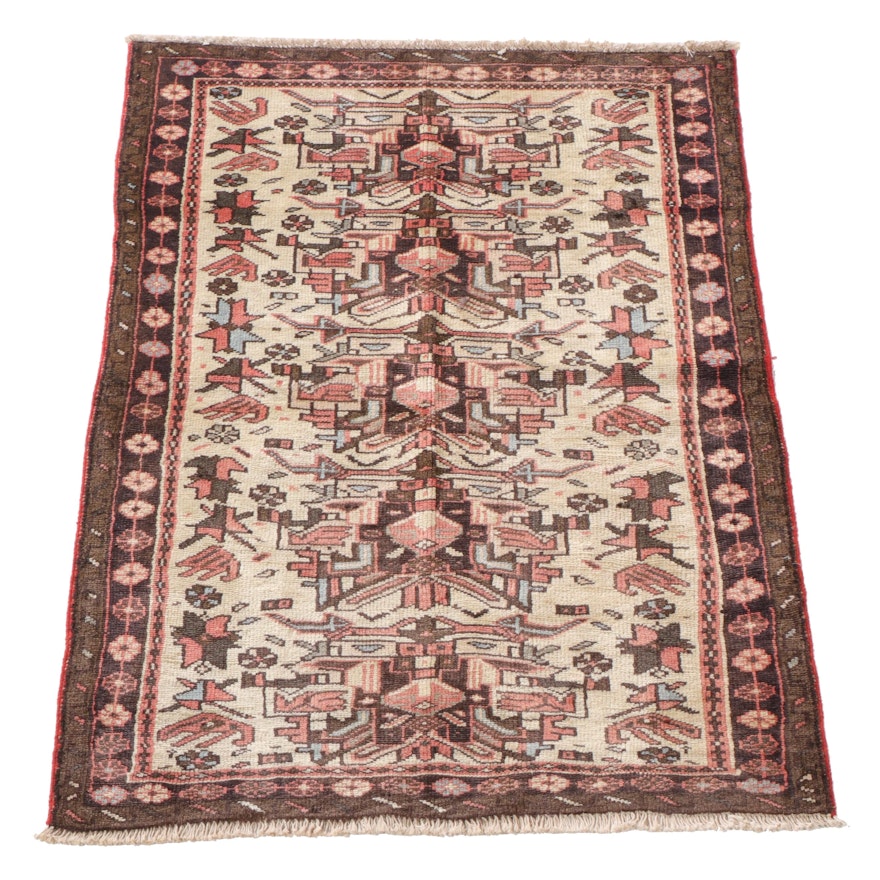 3'5 x 4'10 Hand-Knotted Persian Karaja Accent Rug