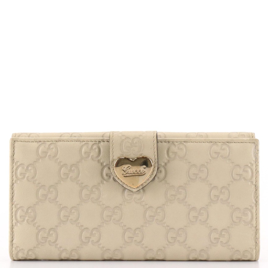 Gucci Heart Continental Wallet in Guccissima Leather