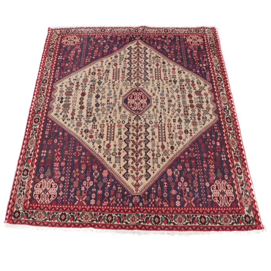5'2 x 6'7 Hand-Knotted Persian Abadeh Area Rug
