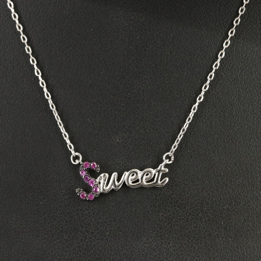 Sterling Ruby "Sweet" Necklace