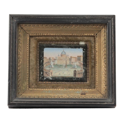 Italian Grand Tour Micromosaic of Saint Peter's Square, Mid-19th Century
