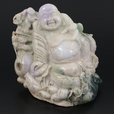 Chinese Carved Jadeite Sculpture of Budai