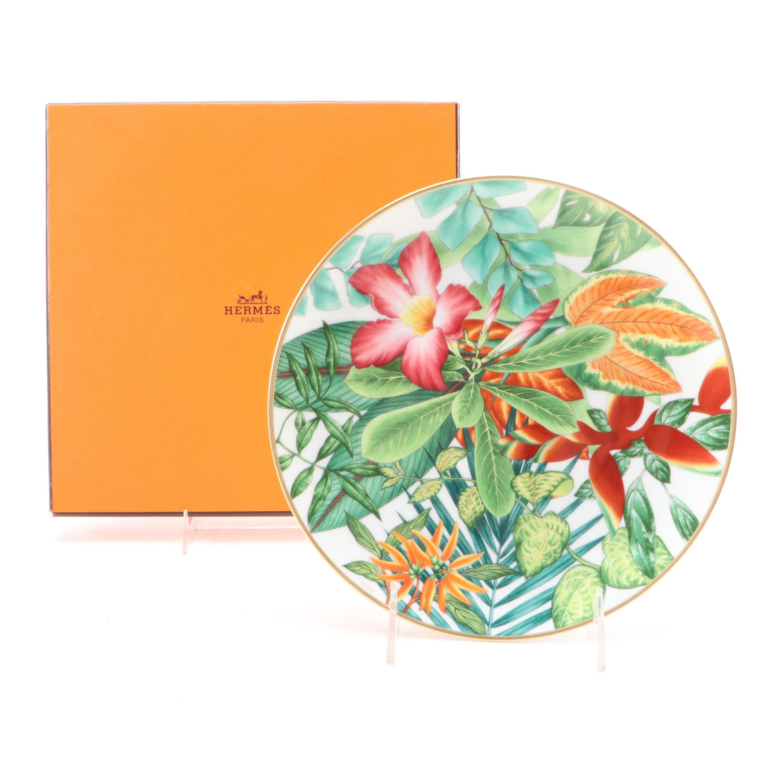 Hermès "Passifolia" Porcelain Dessert Plate EBTH