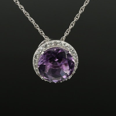 Sterling Amethyst and Sapphire Necklace