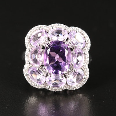 Sterling Amethyst and White Sapphire Ring