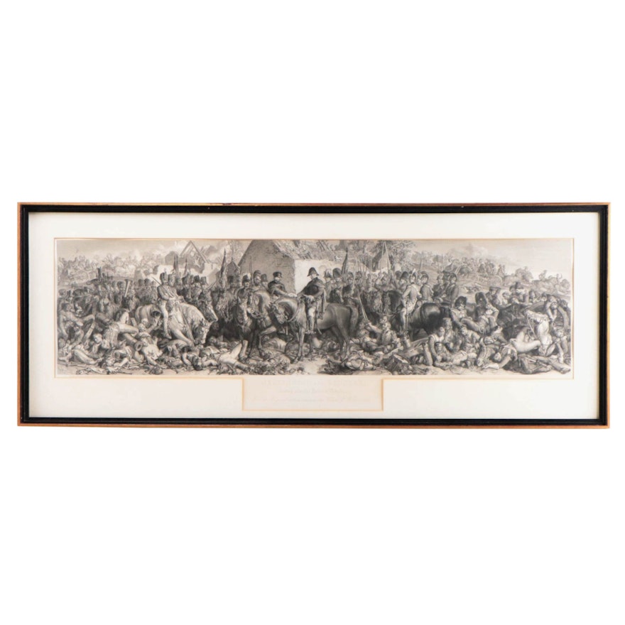 Lumb Stocks Engraving of Battle Scene After Daniel Maclise, 1872