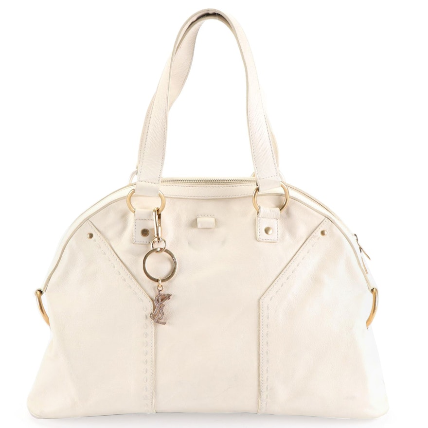 Yves Saint Laurent Muse Domed Bag in Calfskin Leather