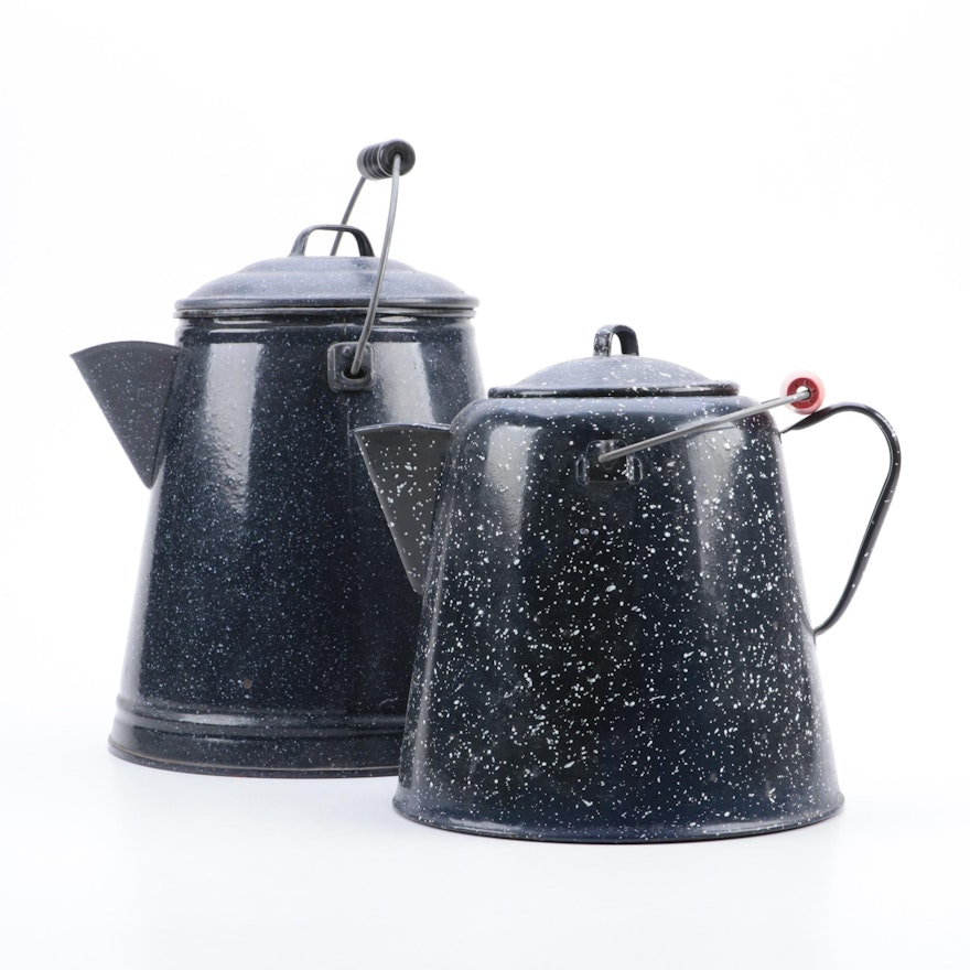 Enamel Spatterware Coffee Pots