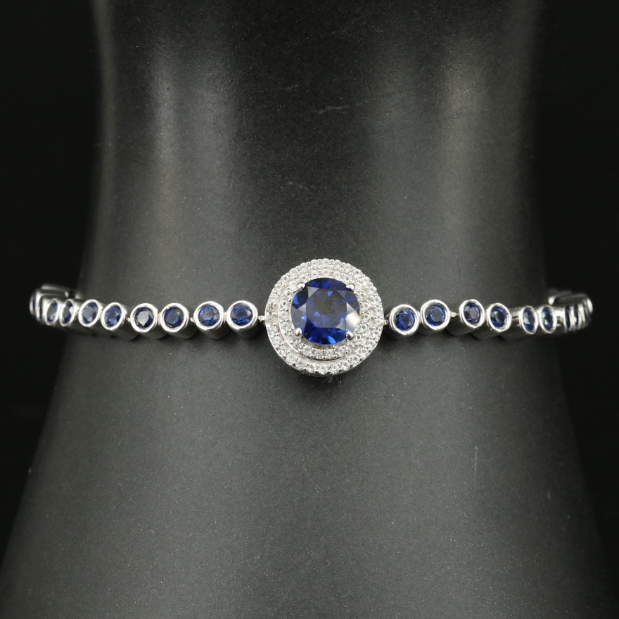 Sterling Sapphire Bolo Bracelet