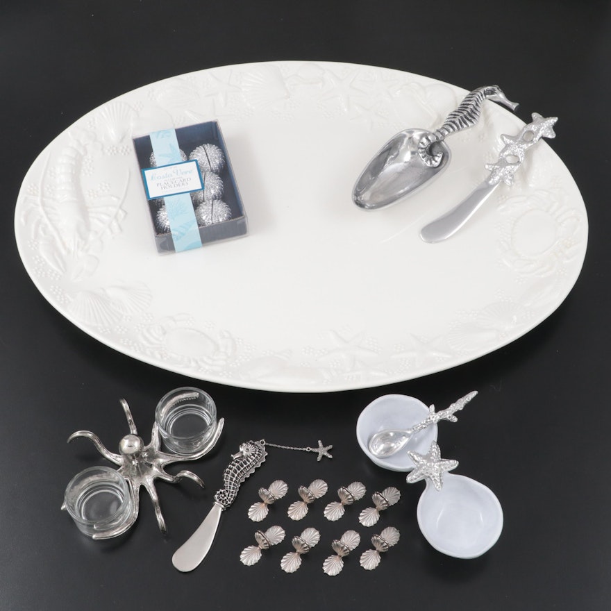 Marine Animal Themed Tableware Including Costa Vere Place Card Holders