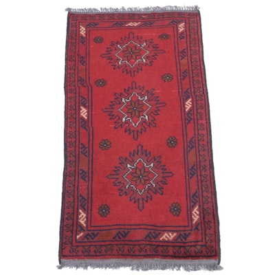 1'9 x 3'5 Hand-Knotted Afghan Baluch Accent Rug