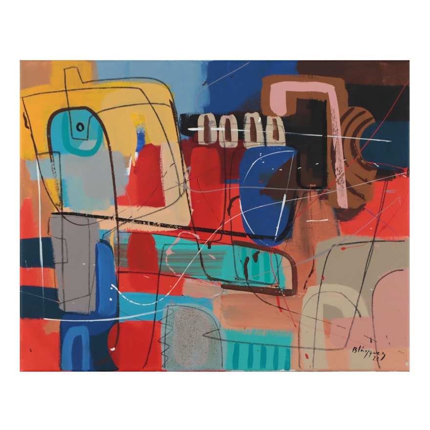 Michel Blázquez Acrylic Painting "Abstract #309," 2023