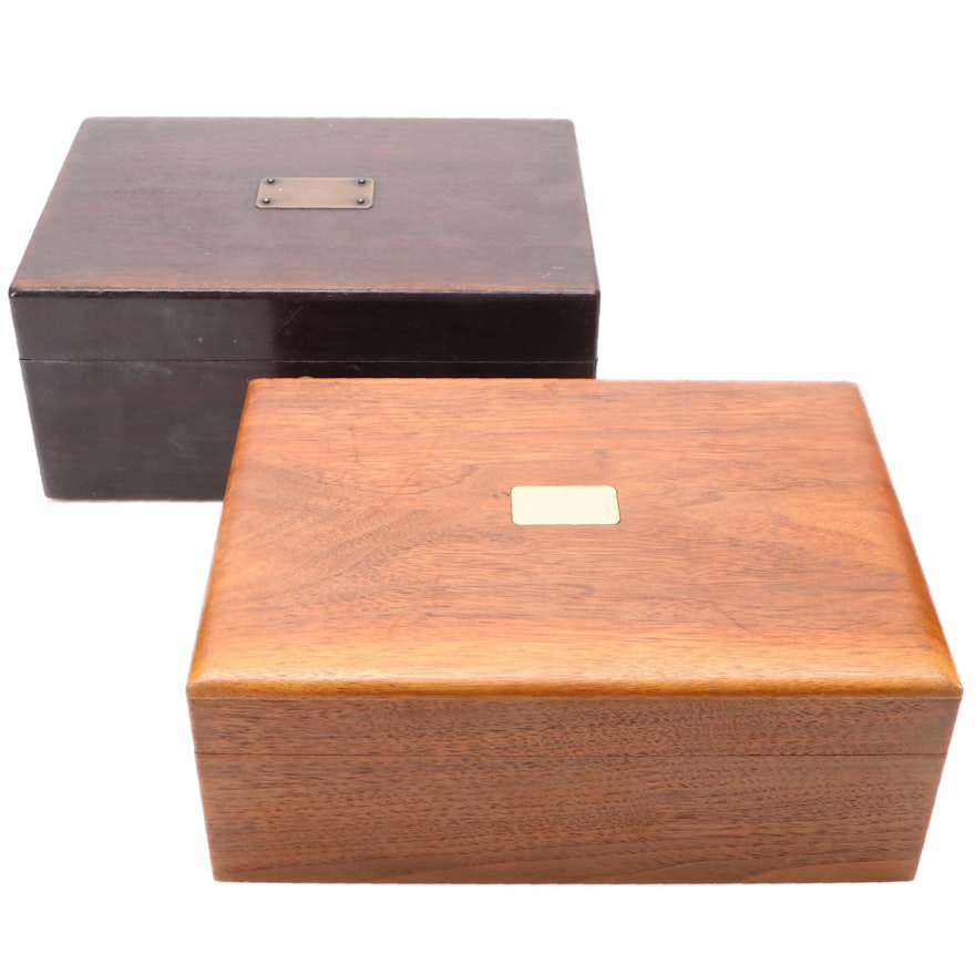 Decatur Industries Walnut and Other Wooden Humidors, 20th Century