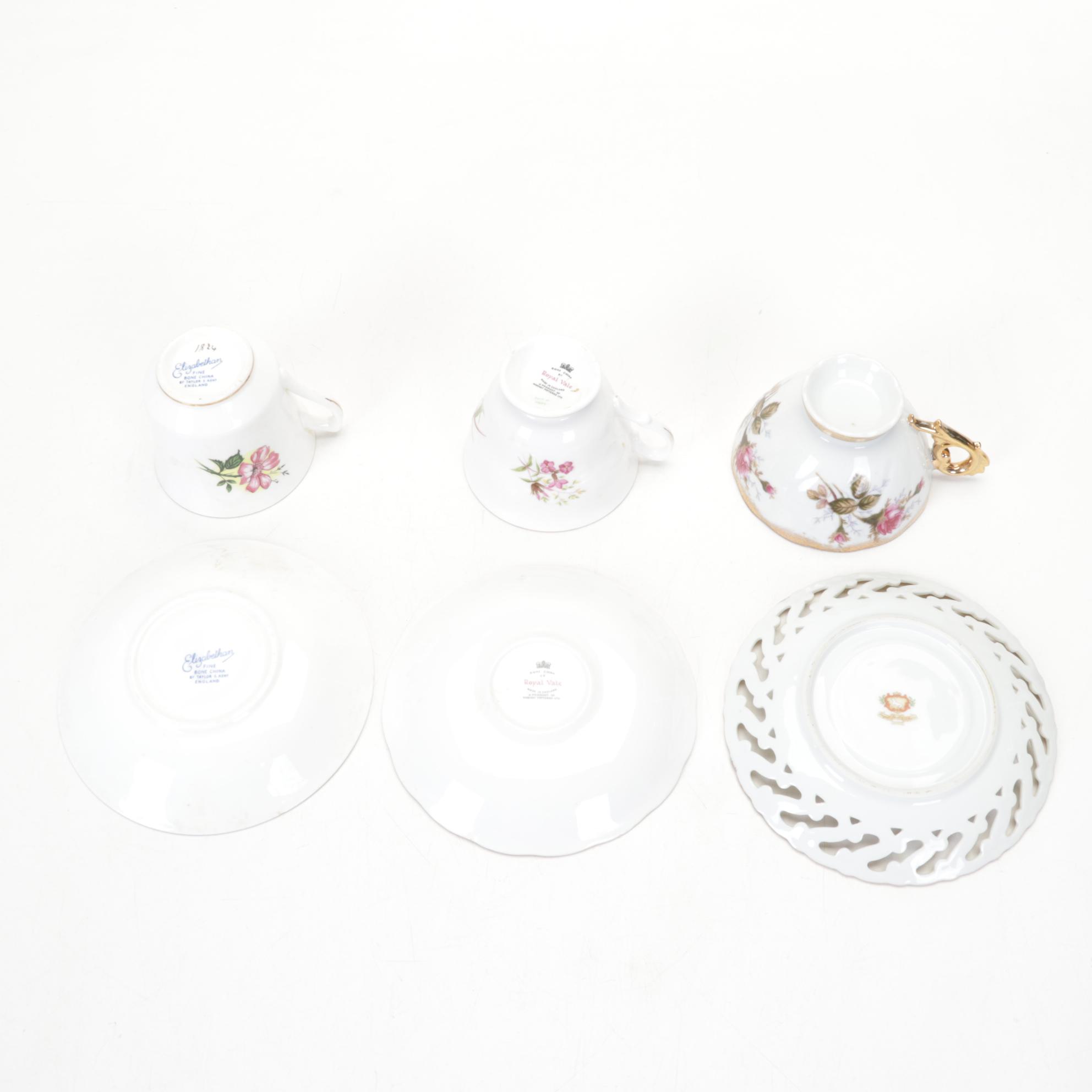 Royal Sealy China and Assorted Porcelain Teacup and Saucer Collection
