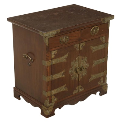 Chinese Fir and Elm Brass-Mounted Chest