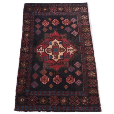 1'7 x 2'11 Hand-Knotted Afghan Baluch Accent Rug