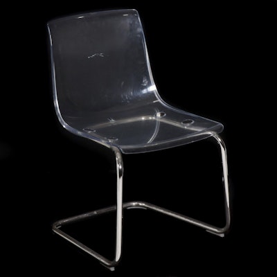 Carl Öjerstam for IKEA "Tobias" Chromed Steel and Plastic Shell Cantilever Chair