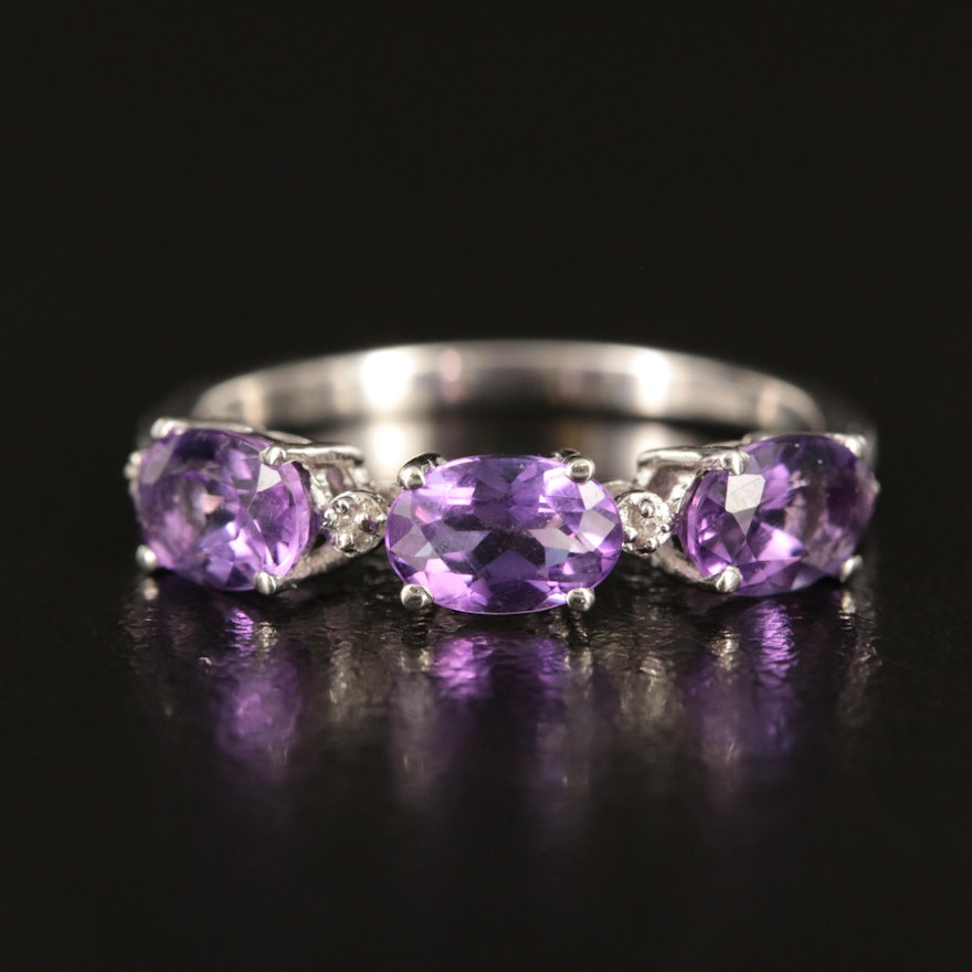 Sterling Amethyst and White Sapphire Band